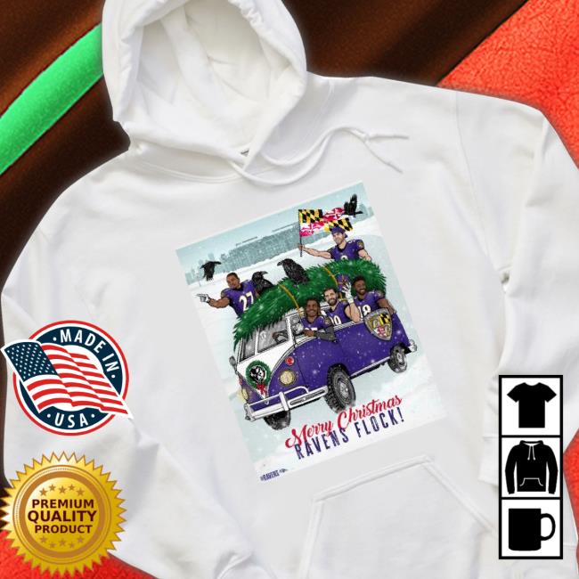 Baltimore Ravens 2022 Merry Christmas Raven Flock Sweatshirts Baltimore Ravens 2022 Merry Christmas Raven Flock Sweatshirts