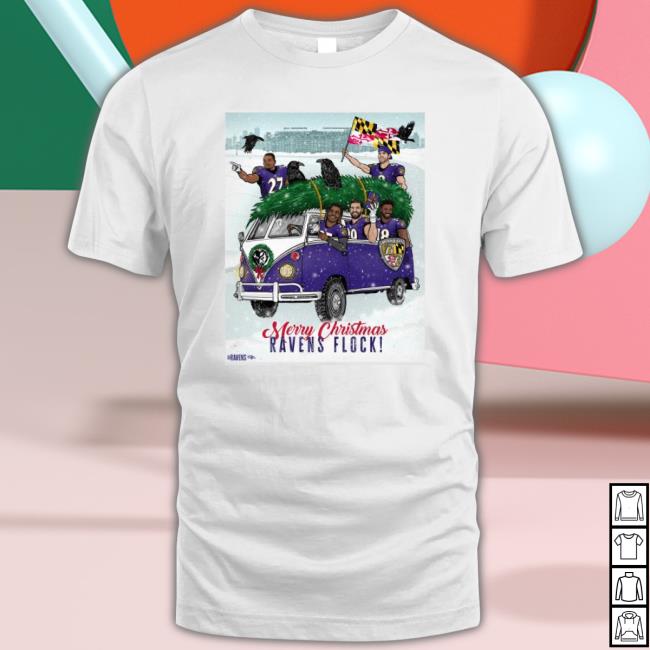 Baltimore Ravens 2022 Merry Christmas Raven Flock Sweatshirts Baltimore Ravens 2022 Merry Christmas Raven Flock Sweatshirts