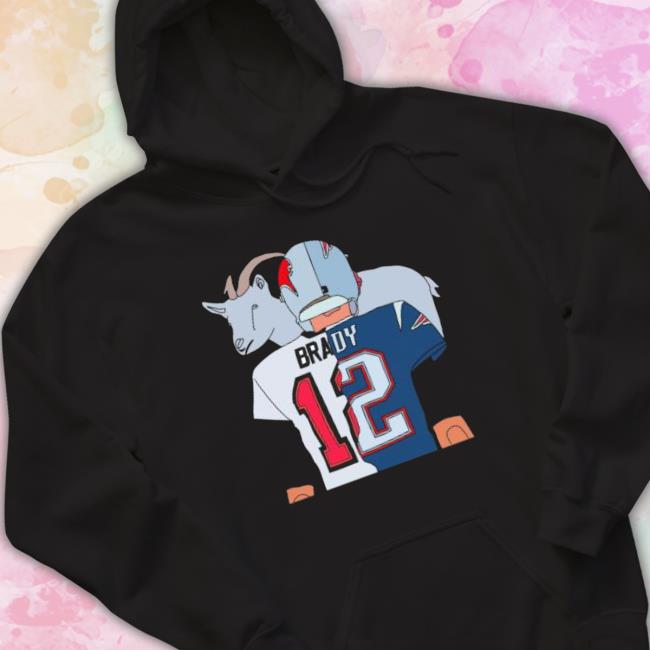 Official Tom Brady Goat Split Patriots Buccaneers 2023 Tee Official Tom Brady Goat Split Patriots Buccaneers 2023 Tee