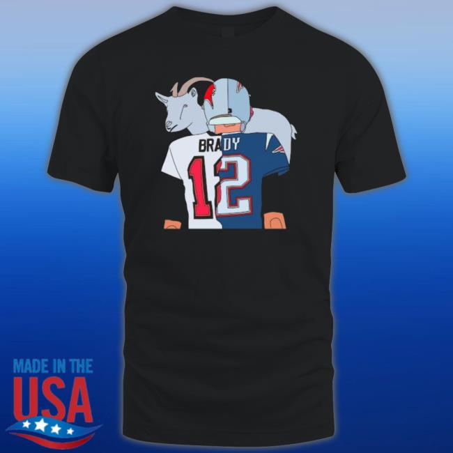 Official Tom Brady Goat Split Patriots Buccaneers 2023 Tee Official Tom Brady Goat Split Patriots Buccaneers 2023 Tee