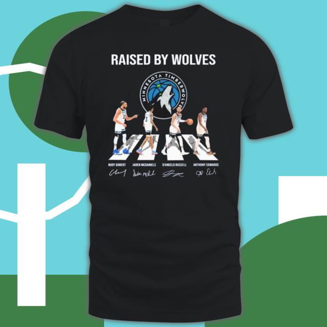 Minnesota Timberwolves Raised By Wolves Abbey Road Signatures T-Shirt Minnesota Timberwolves Raised By Wolves Abbey Road Signatures T-Shirt