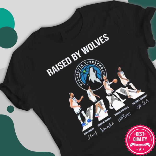 Minnesota Timberwolves Raised By Wolves Abbey Road Signatures T-Shirt Minnesota Timberwolves Raised By Wolves Abbey Road Signatures T-Shirt
