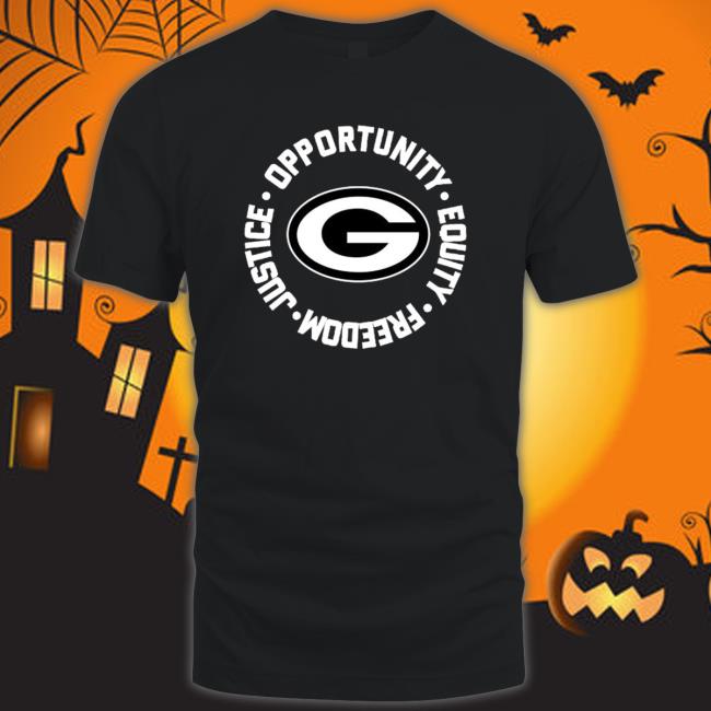 Green Bay Packers Opportunity Equality Freedom Justice Hooded Sweatshirt Green Bay Packers Opportunity Equality Freedom Justice Hooded Sweatshirt