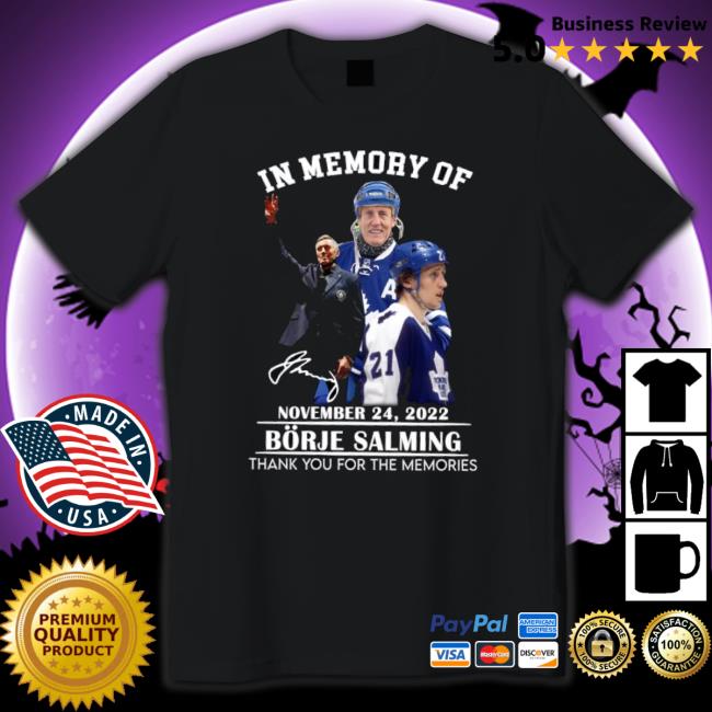 Toronto Maple Leafs Borje Salming In Memory 2022 Thank You For The Memories Signature Men’S T-Shirt Toronto Maple Leafs Borje Salming In Memory 2022 Thank You For The Memories Signature Men’S T-Shirt