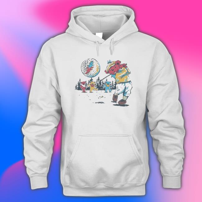 Grateful Dead Bears Golfing Bears Hooded Sweatshirt Grateful Dead Bears Golfing Bears Hooded Sweatshirt
