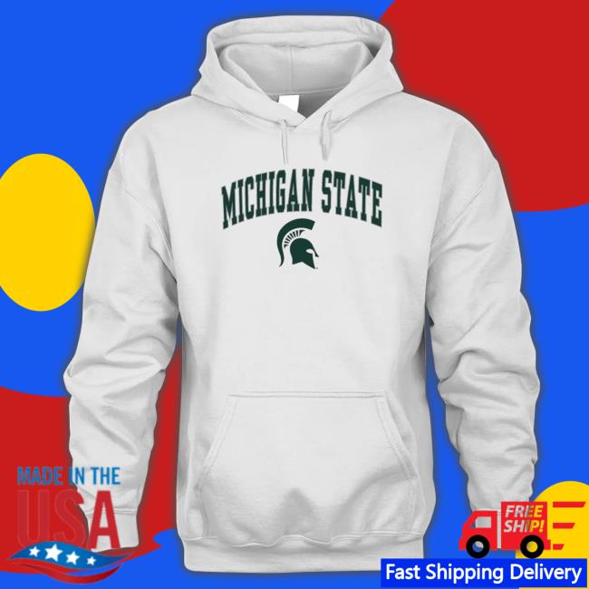 Michigan State Spartans Logo Campus White Long Sleeve Shirt Michigan State Spartans Logo Campus White Long Sleeve Shirt