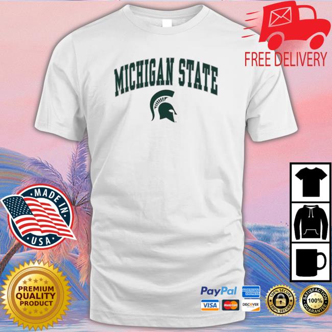 Michigan State Spartans Logo Campus White Long Sleeve Shirt Michigan State Spartans Logo Campus White Long Sleeve Shirt