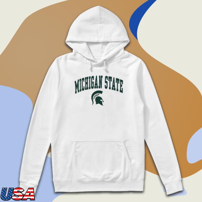 Michigan State Spartans Logo Campus White Long Sleeve Shirt Michigan State Spartans Logo Campus White Long Sleeve Shirt