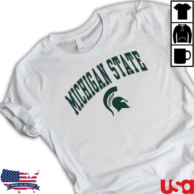 Michigan State Spartans Logo Campus White Long Sleeve Shirt Michigan State Spartans Logo Campus White Long Sleeve Shirt