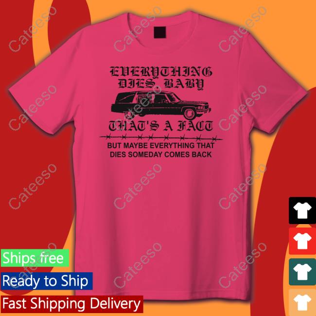Lowlvl Merch Everything Dies Baby That's A Fact But Maybe Everything That Dies Someday Comes Back Tee Shirt Lowlvl Merch Everything Dies Baby That's A Fact But Maybe Everything That Dies Someday Comes Back Tee Shirt