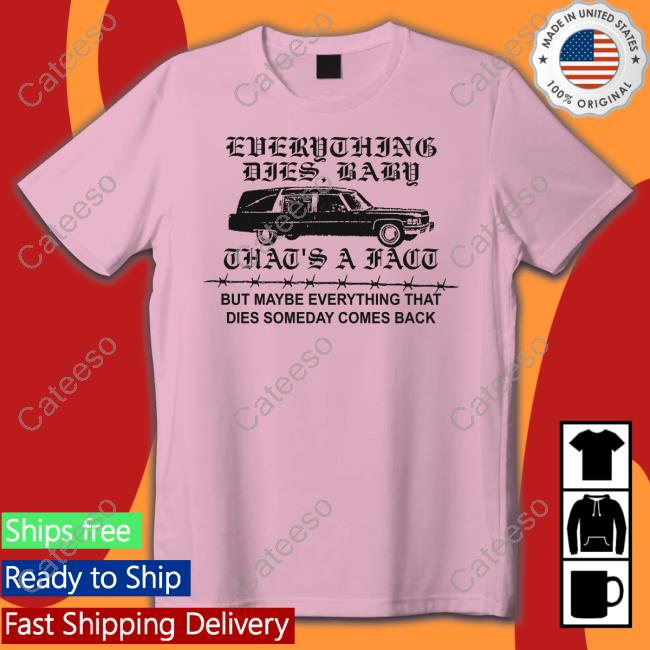 Lowlvl Merch Everything Dies Baby That's A Fact But Maybe Everything That Dies Someday Comes Back Tee Shirt Lowlvl Merch Everything Dies Baby That's A Fact But Maybe Everything That Dies Someday Comes Back Tee Shirt