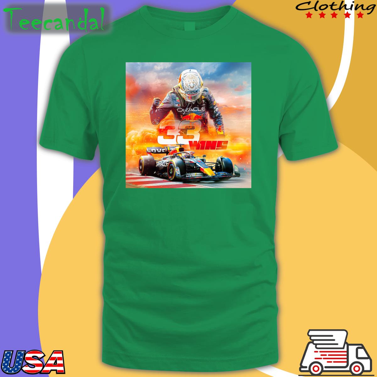 Max Verstappen 33 Wins Tee Shirt Max Verstappen 33 Wins Tee Shirt