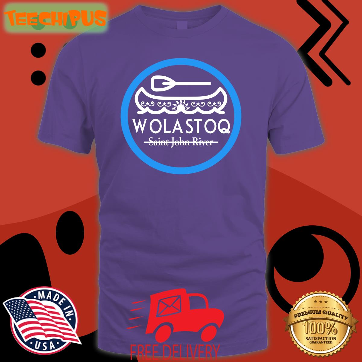 Wolastoq Saint John River Long Sleeve Tee Shirt Wolastoq Saint John River Long Sleeve Tee Shirt