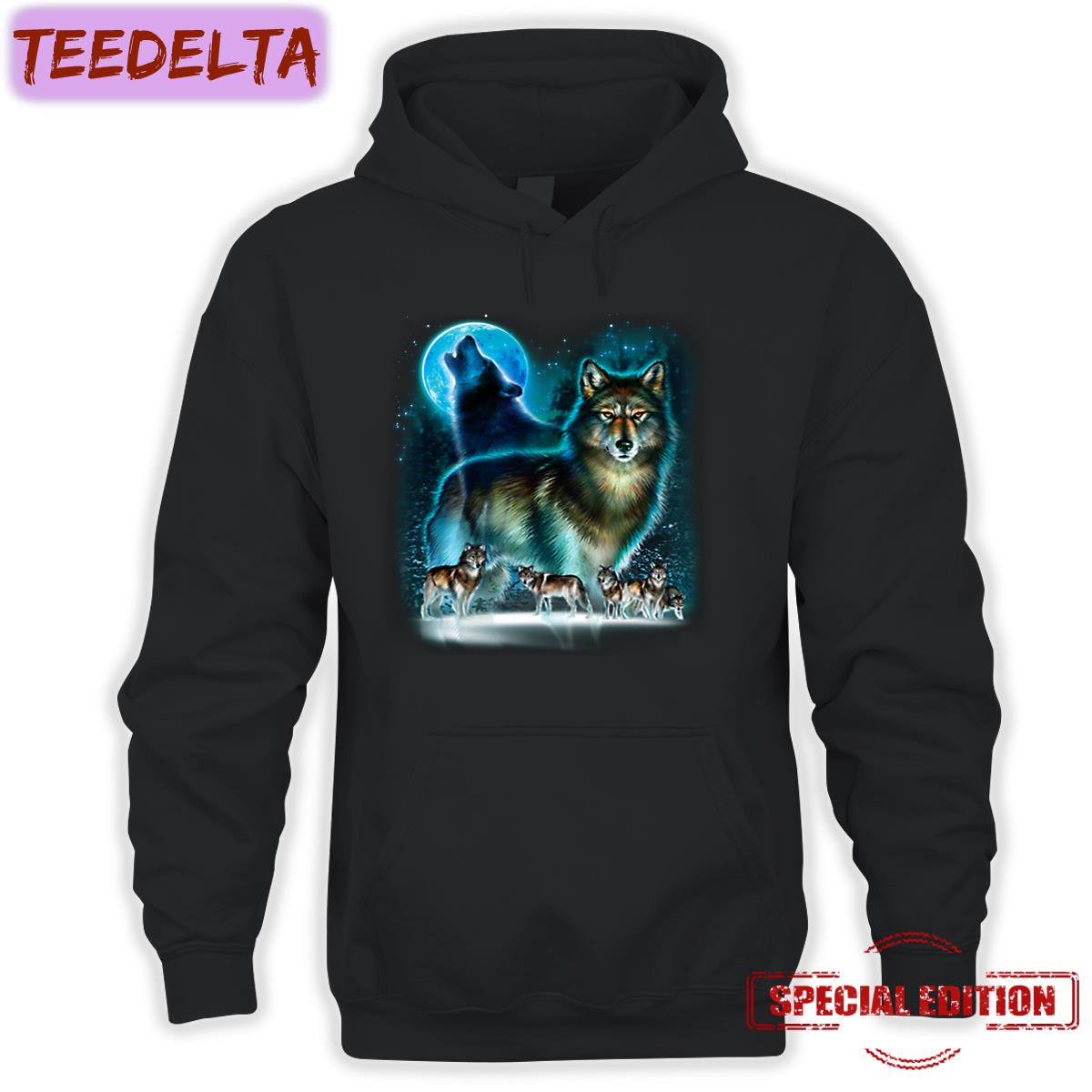 Goomygoober Wolf Pack Wolves Moon Decal Shirt Goomygoober Wolf Pack Wolves Moon Decal Shirt