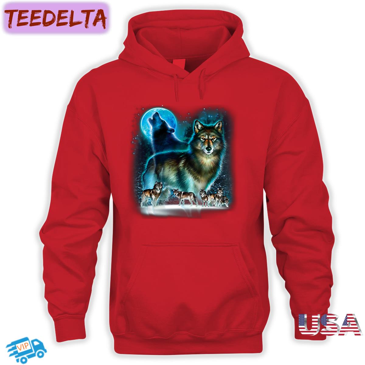 Goomygoober Wolf Pack Wolves Moon Decal Shirt Goomygoober Wolf Pack Wolves Moon Decal Shirt