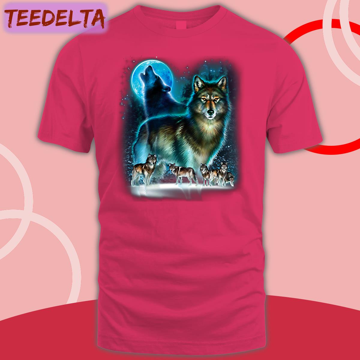 Goomygoober Wolf Pack Wolves Moon Decal Shirt Goomygoober Wolf Pack Wolves Moon Decal Shirt