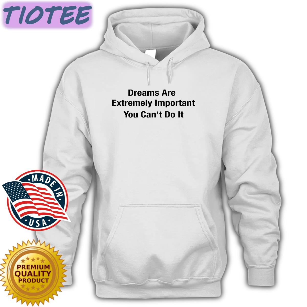 Dreams Are Extremely Important You Can't Do It Hooded Sweatshirt Tiotee