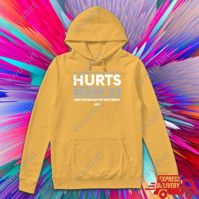 Smackapparel Store Hurts Brown '23 On The Road To Victory Hoodie Smackapparel Store Hurts Brown '23 On The Road To Victory Hoodie
